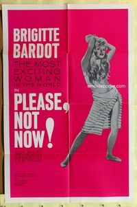 5p676 ONLY FOR LOVE red 1sh '63 La Bride Sur Le Cou, art of sexy full-length Brigitte Bardot!