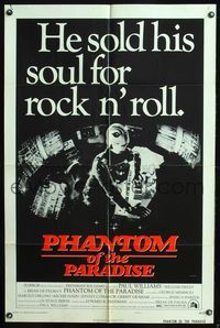 5p693 PHANTOM OF THE PARADISE style B 1sh '74 Brian De Palma, he sold his soul for rock n' roll!