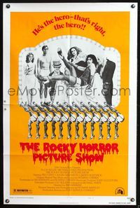 5p730 ROCKY HORROR PICTURE SHOW style B 1sh '75 cult classic, Tim Curry in drag w/Susan Sarandon!