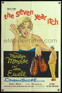 5p001 SEVEN YEAR ITCH 1sh '55 Billy Wilder, great sexy art of Marilyn Monroe!