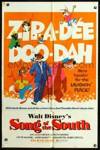 5p791 SONG OF THE SOUTH 1sh R72 Walt Disney, Uncle Remus, Br'er Rabbit & Br'er Bear!