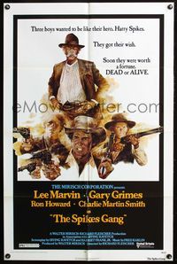 5p799 SPIKES GANG 1sh '74 directed by Richard Fleischer, cowboys Lee Marvin & Ron Howard!
