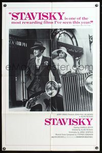 5p809 STAVISKY 1sh '74 Alain Resnais, great image of Jean-Paul Belmondo & Rolls Royce!