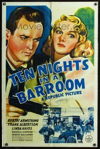 5p849 TEN NIGHTS IN A BARROOM 1sh '41 George Sherman's Citadel of Crime!