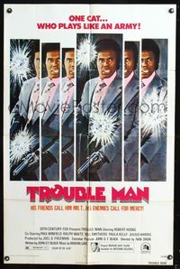 5p906 TROUBLE MAN 1sh '72 Robert Hooks is one black African-American cat who plays like an army!