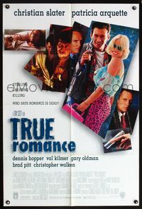 5p913 TRUE ROMANCE DS 1sh '93 Christian Slater, Patricia Arquette, Quentin Tarantino
