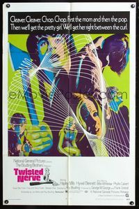 5p921 TWISTED NERVE 1sh '69 Hayley Mills, Roy Boulting English horror!