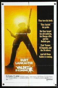 5p936 VALDEZ IS COMING 1sh '71 Burt Lancaster, written by Elmore Leonard!