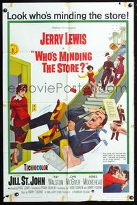 5p962 WHO'S MINDING THE STORE 1sh '63 Jerry Lewis is the unhandiest handyman, Jill St. John!