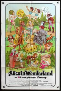5q018 ALICE IN WONDERLAND 1sh '76 x-rated, sexy Playboy's cover girl Kristine De Bell!