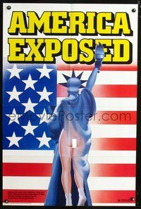 5q022 AMERICA EXPOSED 1sh '90 Romano Vanderbes, nude Statue of Liberty!