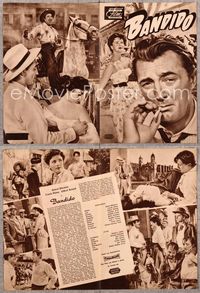 5t017 BANDIDO German program '56 different images of Robert Mitchum & sexy Ursula Thiess!