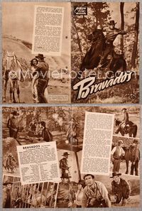 5t025 BRAVADOS German program '58 full-length cowboy Gregory Peck on horse, sexy Joan Collins!