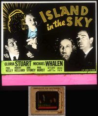 5t061 ISLAND IN THE SKY glass slide '38 Gloria Stuart, Michael Whalen, Paul Kelly