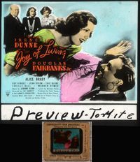 5t063 JOY OF LIVING glass slide '38 great image of Douglas Fairbanks Jr. about to slap Irene Dunne!