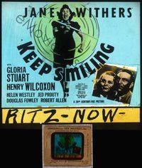 5t066 KEEP SMILING glass slide '38 full-length Jane Withers twirling baton, Gloria Stuart, Wilcoxon