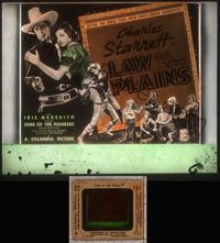 5t070 LAW OF THE PLAINS glass slide '38 Charles Starrett, Iris Meredith + Sons of the Pioneers!