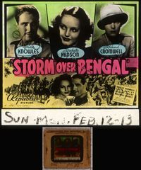 5t081 STORM OVER BENGAL glass slide '38 Patric Knowles, Richard Cromwell, pretty Rochelle Hudson!