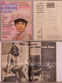 5t155 SCREEN STORIES magazine December 1964, portrait of Audrey Hepburn from My Fair Lady!