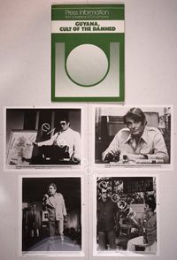 5t176 GUYANA CULT OF THE DAMNED presskit '80 Jim Jones biography, Stuart Whitman, Gene Barry