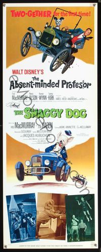 5r011 ABSENT-MINDED PROFESSOR/SHAGGY DOG insert '67 two Disney sci-fi movies together!