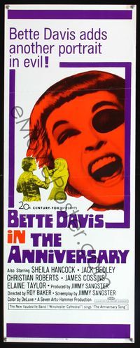 5r025 ANNIVERSARY insert '67 Bette Davis with funky eyepatch in English horror!