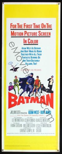 5r042 BATMAN insert '66 DC Comics, great image of Adam West & Burt Ward w/villains!