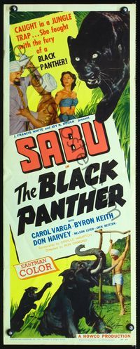 5r060 BLACK PANTHER insert '56 danger brought Sabu to sexy Carol Varga's side in the jungle!