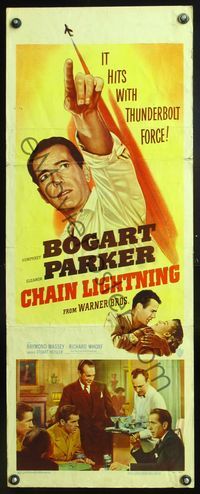 5r086 CHAIN LIGHTNING insert '49 great image of military test pilot Humphrey Bogart!
