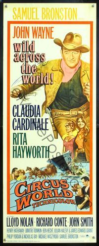 5r090 CIRCUS WORLD insert '65 Claudia Cardinale, John Wayne is wild across the world!