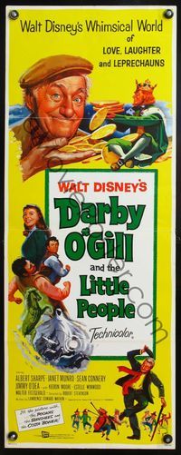 5r110 DARBY O'GILL & THE LITTLE PEOPLE insert '59 Disney, Sean Connery, it's leprechaun magic!