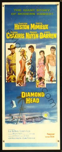 5r119 DIAMOND HEAD insert '62 Charlton Heston, Yvette Mimieux, Howard Terpning art of Hawaii!