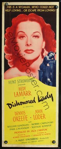 5r122 DISHONORED LADY insert '47 close up of super sexy Hedy Lamarr who could not help loving!