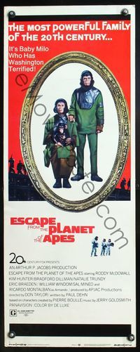 5r136 ESCAPE FROM THE PLANET OF THE APES insert '71 meet Baby Milo who has Washington terrified!