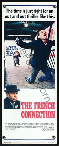 5r162 FRENCH CONNECTION insert '71 Gene Hackman in movie chase climax, directed by William Friedkin!
