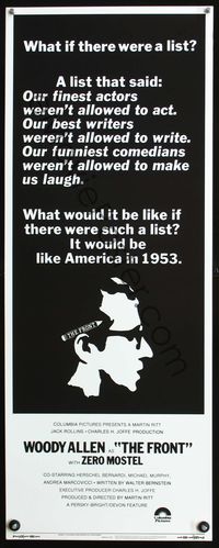 5r163 FRONT insert '76 Woody Allen, Martin Ritt, 1950s Communist Scare blacklist!