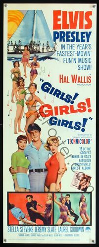 5r174 GIRLS GIRLS GIRLS insert '62 swingin' Elvis Presley, Stella Stevens & boat full of sexy girls