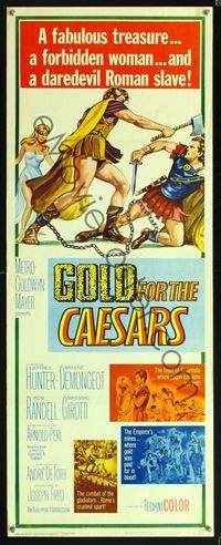 5r181 GOLD FOR THE CAESARS insert '64 Jeffrey Hunter, Mylene Demongeot, Oro Per I Cesari