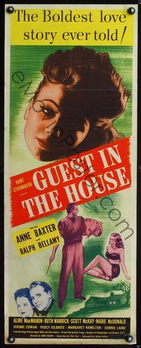5r192 GUEST IN THE HOUSE insert '44 close-up of mentally ill Anne Baxter + painter Ralph Bellamy!