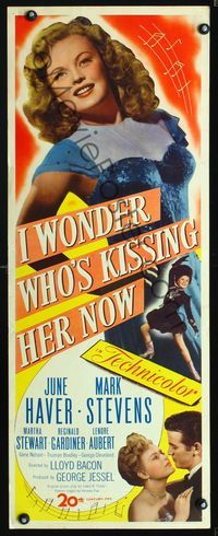 5r225 I WONDER WHO'S KISSING HER NOW insert '47 full-length sexiest June Haver, Mark Stevens