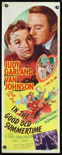 5r228 IN THE GOOD OLD SUMMERTIME insert '49 close up of Judy Garland & Van Johnson + Buster Keaton!