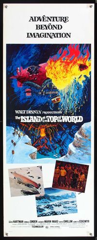 5r234 ISLAND AT THE TOP OF THE WORLD insert '74 Disney's adventure beyond imagination, cool art!