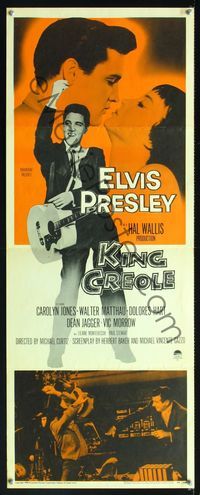 5r253 KING CREOLE insert '58 great full-length image of Elvis Presley with guitar!
