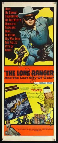 5r283 LONE RANGER & THE LOST CITY OF GOLD insert '58 masked Clayton Moore & Jay Silverheels!
