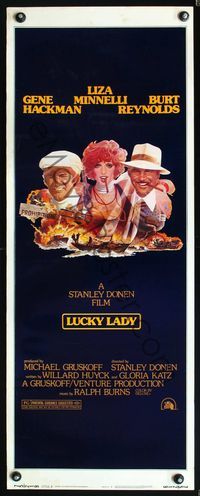 5r298 LUCKY LADY style B insert '75 art of Gene Hackman, Liza Minnelli, Burt Reynolds!
