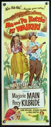 5r301 MA & PA KETTLE AT WAIKIKI insert '55 this time they've gone native in Hawaii!