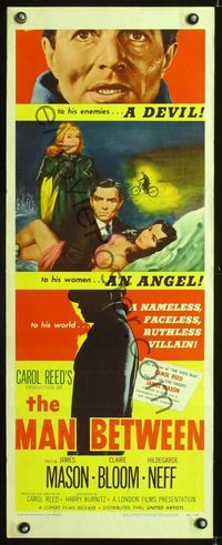 5r306 MAN BETWEEN insert '53 James Mason is a smooth sinner, Claire Bloom, directed by Carol Reed!