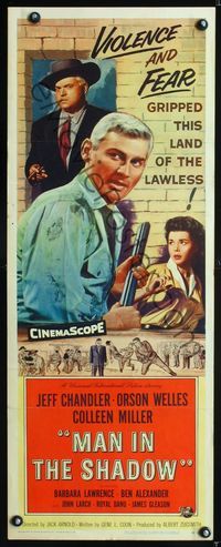 5r310 MAN IN THE SHADOW insert '58 Jeff Chandler, Orson Welles & Colleen Miller in a lawless land!