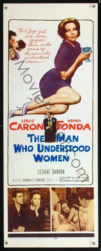 5r313 MAN WHO UNDERSTOOD WOMEN insert '59 Henry Fonda, super sexy full-length Leslie Caron!