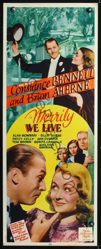 5r332 MERRILY WE LIVE insert '38 great close up of Brian Aherne romancing Constance Bennett!